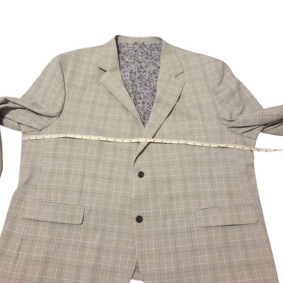 NWOT Oak Hill Men's Sport Coat Blazer 3XL 54R / 56R Gray Plaid Blue Floral - Picture 8 of 14